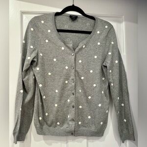 Talbots size medium grey and white cardigan